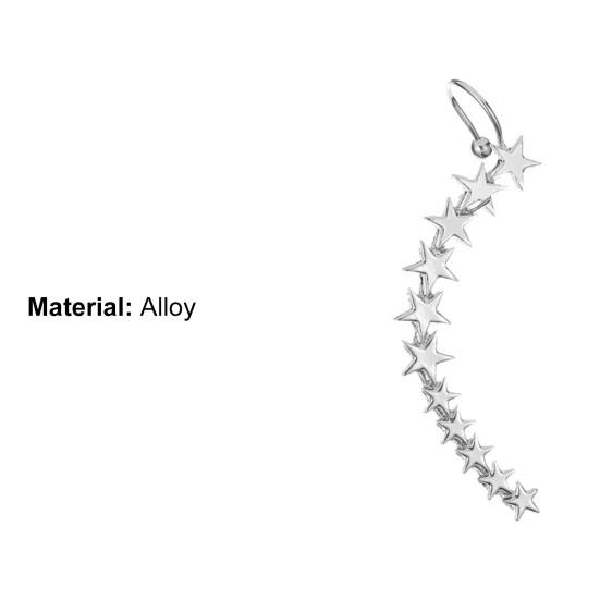 1Pc Clip Earring Five-pointed Stars Anti-allergic Women All Match Ear Cuff Jewelry Accessories