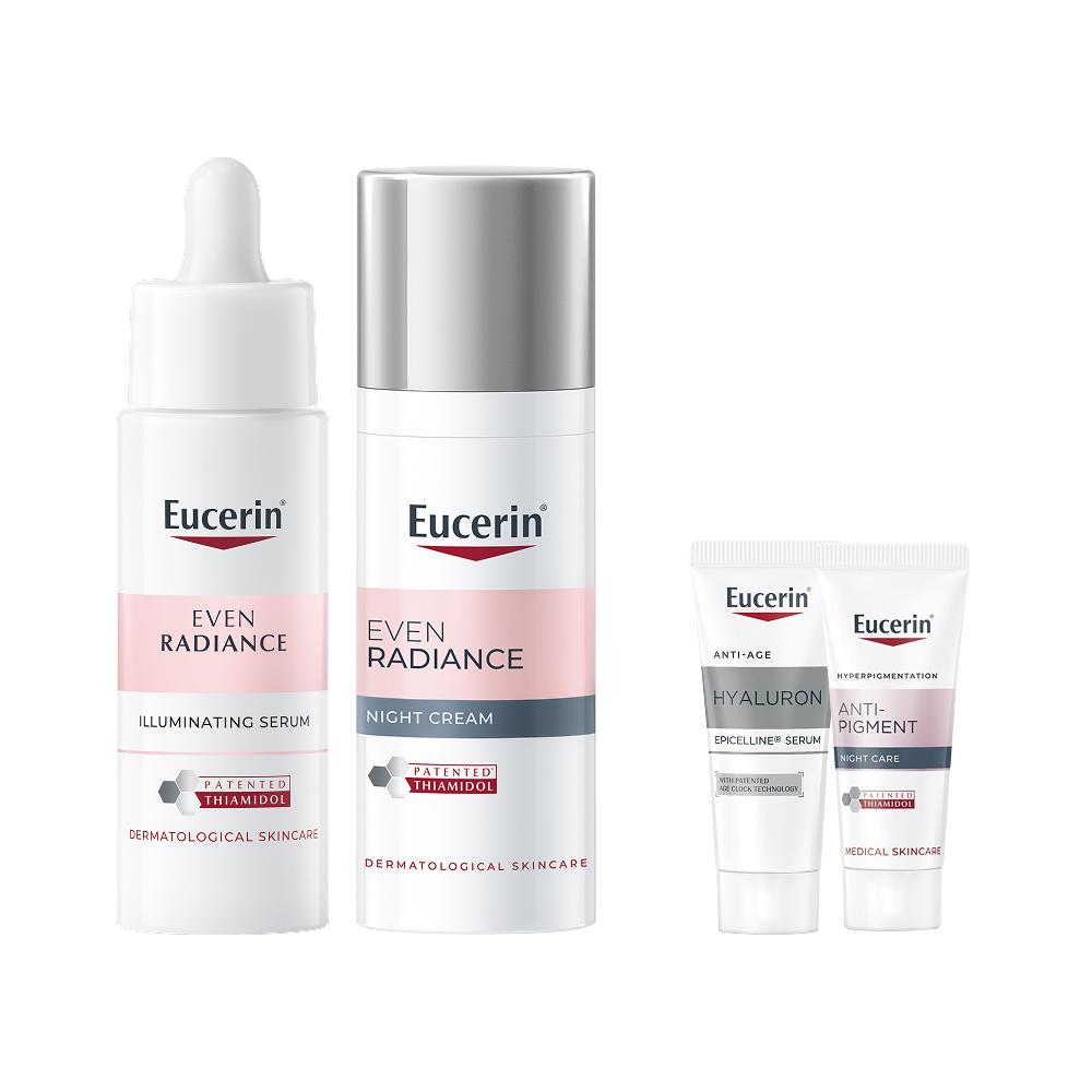 

[Eucerin] Ночной крем Even Radiance с Тиамидолом 50 мл + Осветляющая сыворотка 30 мл Набор из 2 предметов