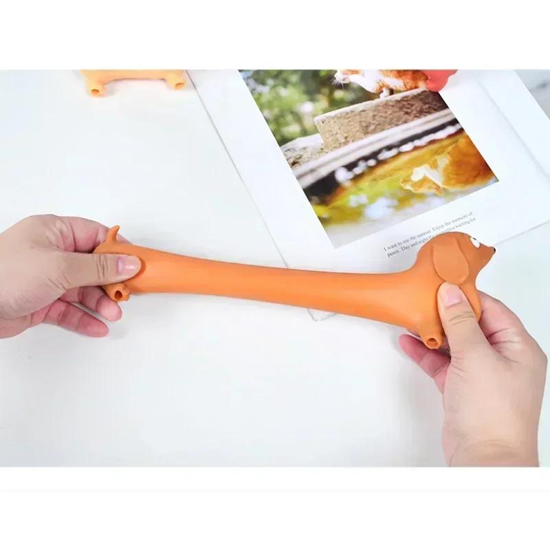 Creative Adult Decompression Simulation Sausage Dog Toy Pinch Music Flour Elastic Stretch Deformation Dog Vent Squeeze Toy