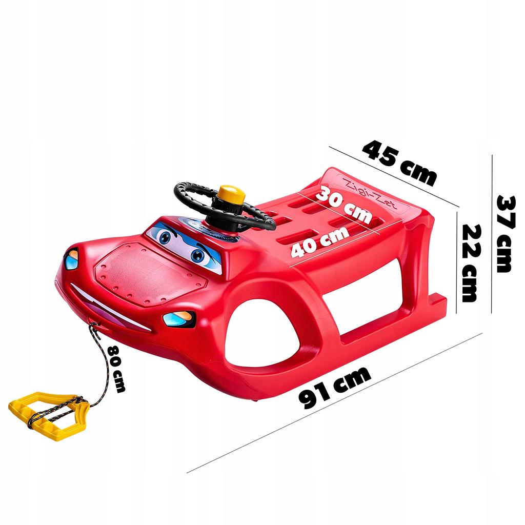 KADAX Sanki Plastikowe Z Kierownicą Dla Dzieci Ślizgacz Zjazdowy Ślizg
