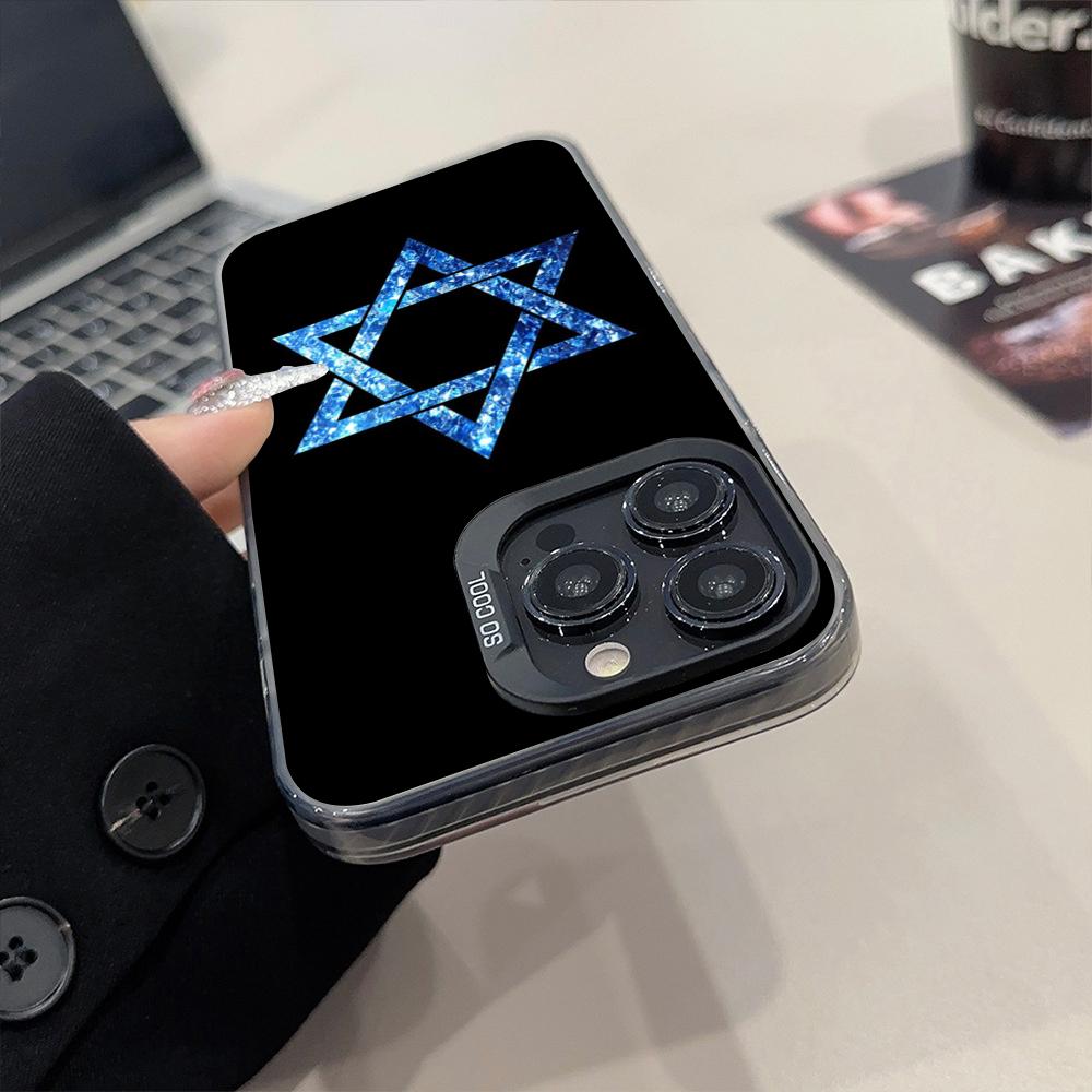 David Jewish Star Symbol Phone Case Matte Colored Silver For IPhone 15 14 16 13 12 11 Pro Max Plus XS X Shockproof Hard Cover