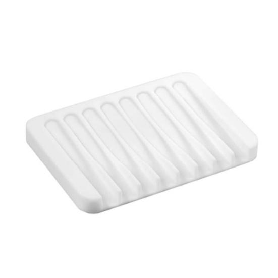 Self Draining Soap Dish Silicone Soap Tray Waterfall Drainer Soap Holder for Bathroom Shower Bath