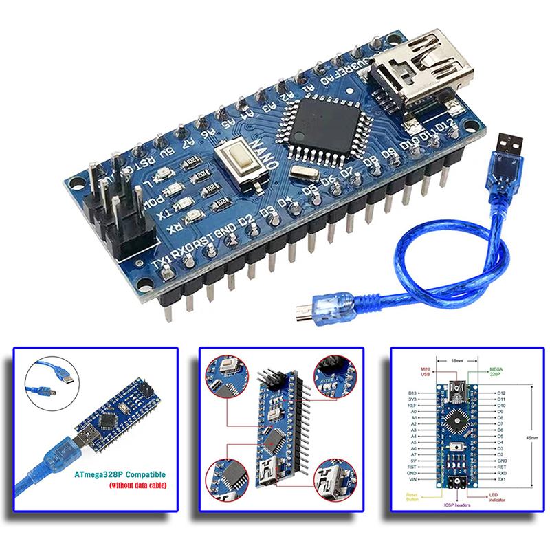 1/2ks 16MHz 5V Mini USB pájený Nano V3.0 kompatibilní modul mikrořadiče Atmega328P pro CH340G