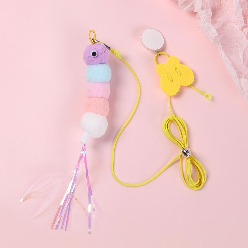 Cat Toy Swing Sticky Disc Elastic with Bell Hanging Door Teasing Cat Rope Long Rope Teasing Cat Toy Accessories Pet Kitten Toy