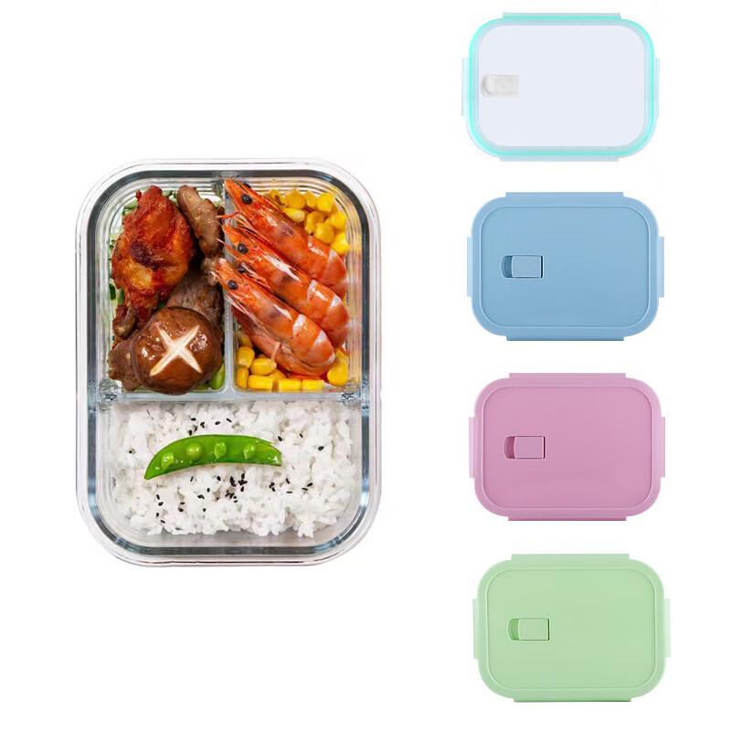 ZIPOYA 1520ml 2-Compartment Glass Food Container