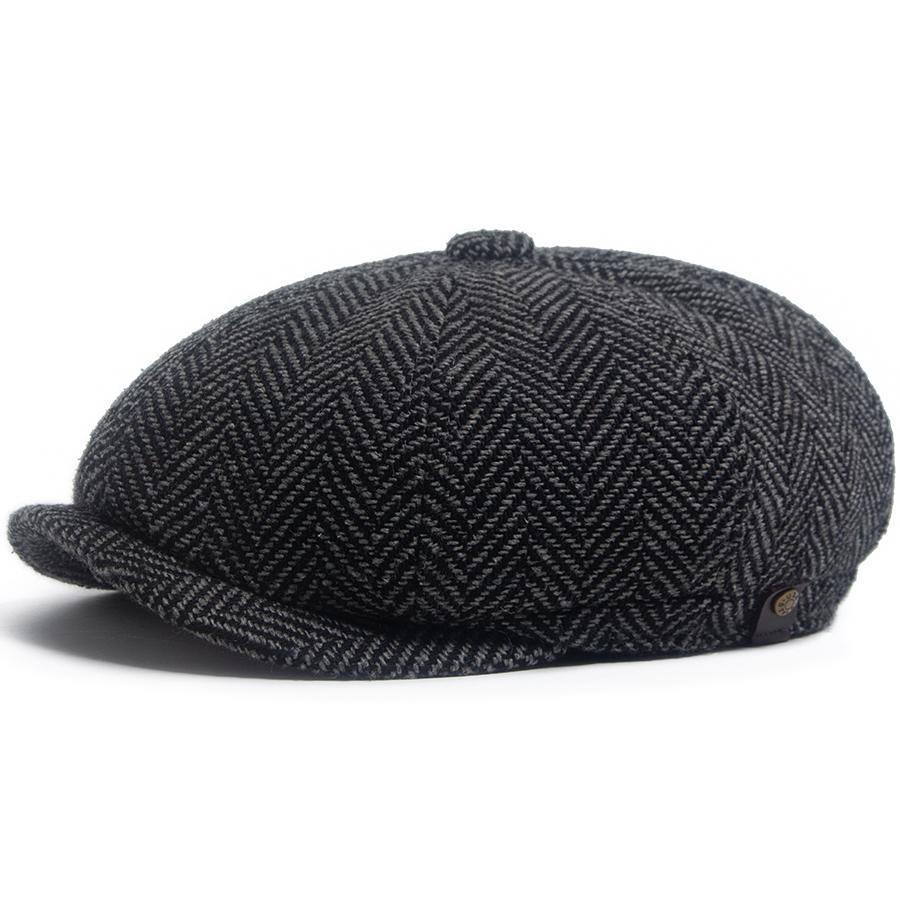 

New Retro Herringbone Newsboy Cap For Men Autumn Winter Warm Beret Women Fashion Vintage Hat Hip Hop Female Flat Caps Berets
