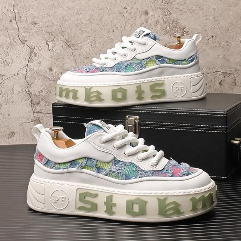 

Трендовая мужская обувь 2: Дышащие парусиновые туфли на толстой подошве, нишевый дизайн, повседневные кеды с бахромой из денима для нищих b30 44