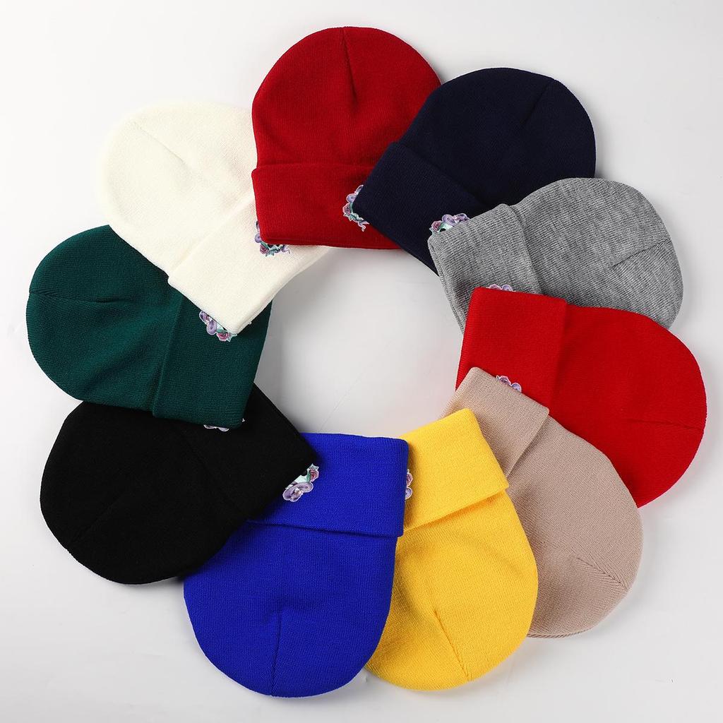 Skull Snake Rose Warm Knitted Cap Beanie, Scary Animal Woman Cap Cozy Slouchy Solid Bonnet Knitted Cap Beanie
