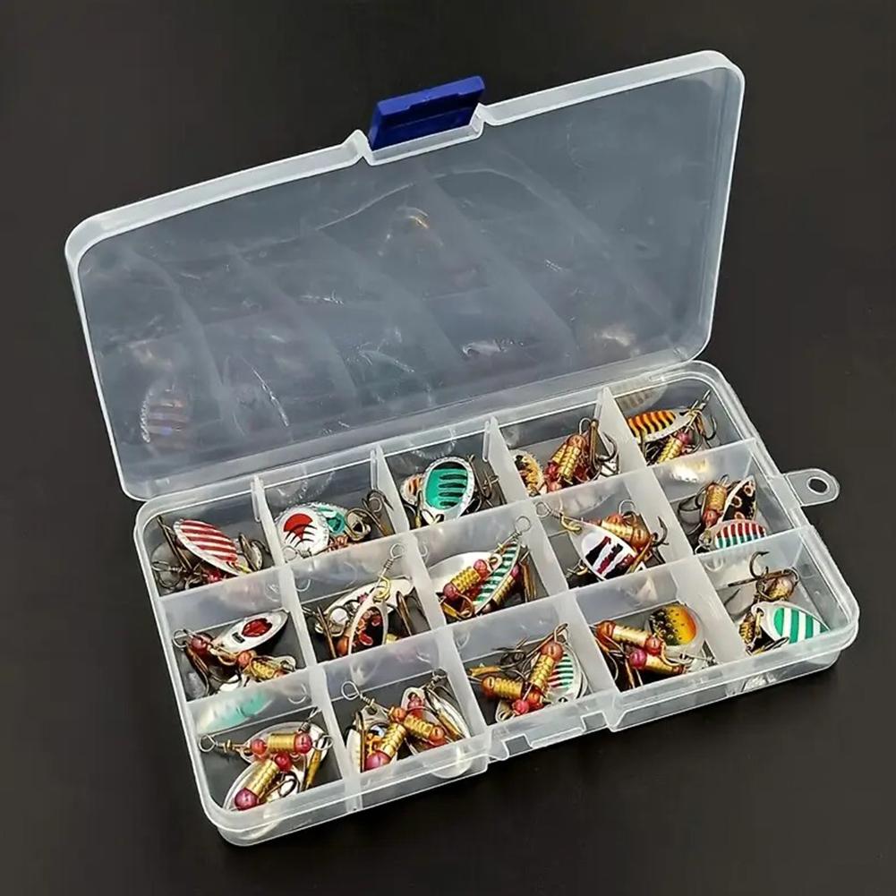 30pcs Metal Spoon Spinner Fishing Lure with Treble Hook Spoonbait Crankbaits Artificial Bait for Bass Trout Perch Pike