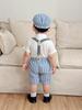 2025 European Style Boys' Summer Bodysuit Set: Short Sleeve, Shorts, and Hooded Three-Piece Outfit