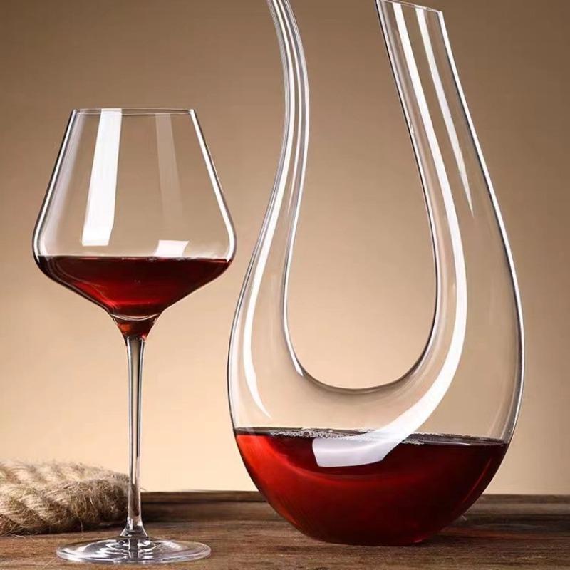 1 pz Set decanter bicchiere da vino rosso cristallo bordeaux, bicchiere da vino per la casa, bicchiere grande a stelo alto, stile retrò commerciale