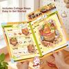 ZIYI Hot Pot Party Miniature Scenery Stickers No-Cut for Quiet Books Hand Accounts Food Play Scene Materials Educational Toys