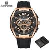 NAVIFORCE Original Quartz Watch for Men Luminous Pointer Calendar Chronograph Silica Strap 30m Waterproof Outdoor Multifunctional Men's Watch NF8063