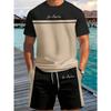 Summer New Arrival Men's Letter Print Short-Sleeve T-Shirt Stylish Mens Shorts Set Vacation Beach Casual T-Shirt Summer Top