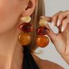 Personality Vintage Resin Acrylic Geometric Pendant Earrings for Women Bohemian Colorful Drop Earring Y2K Jewelry Accessories