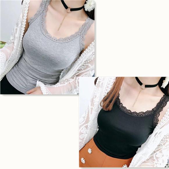 Summer sling vest women's large size slim fit, spring and autumn outer wear, lace edge sling inside