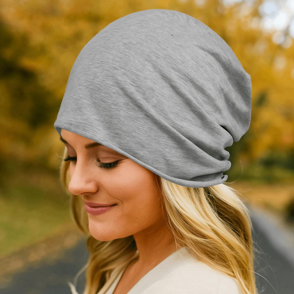 2PCS Lightweight Windproof Confinement Nightcap Breathable Soft Baotou Cap Single Layer Solid Color Slouchy Beanie Running
