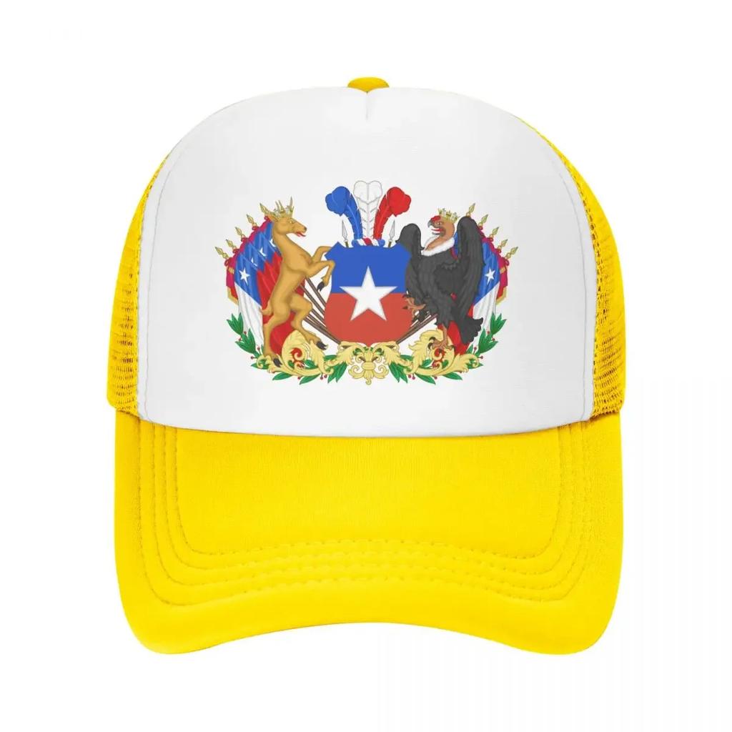 Custom Fashion Coat Of Arms Of Chile Baseball Cap Women Unisex Breathable Chilean Flag Trucker Hat Sun Protection Snapback Hats