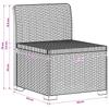 1 Seater Garden Sofa Rattan Look PP Brown