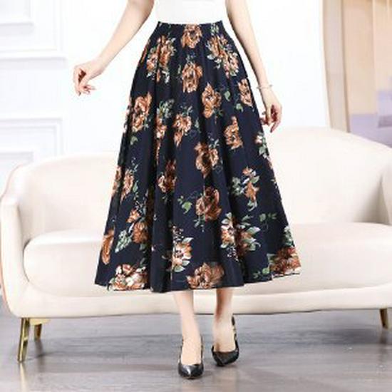 Gonna midi plissettata in seta di ghiaccio: Stile Estivo Fresco per Donne di Mezza Età e Anziane, Taglie Forti, Perfetto per Ballare e Abiti da Mamma