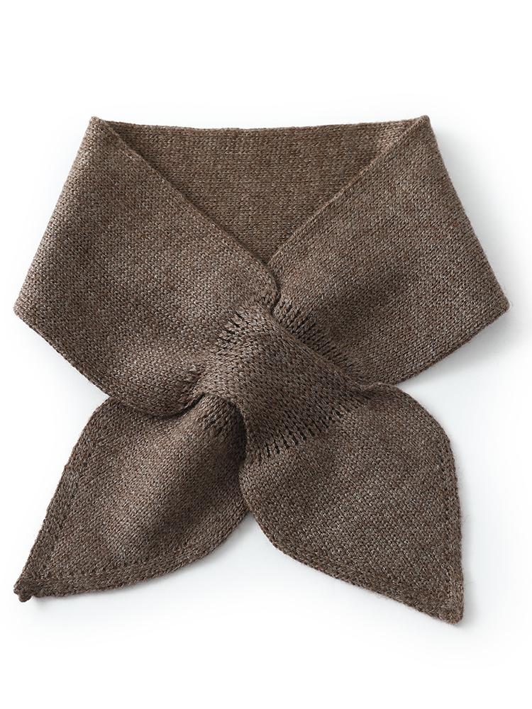 Wool Bow Tie Women Neck Warmer Small Scarf Cowl Collar Loop Soft Winter Essential Knit Accessories