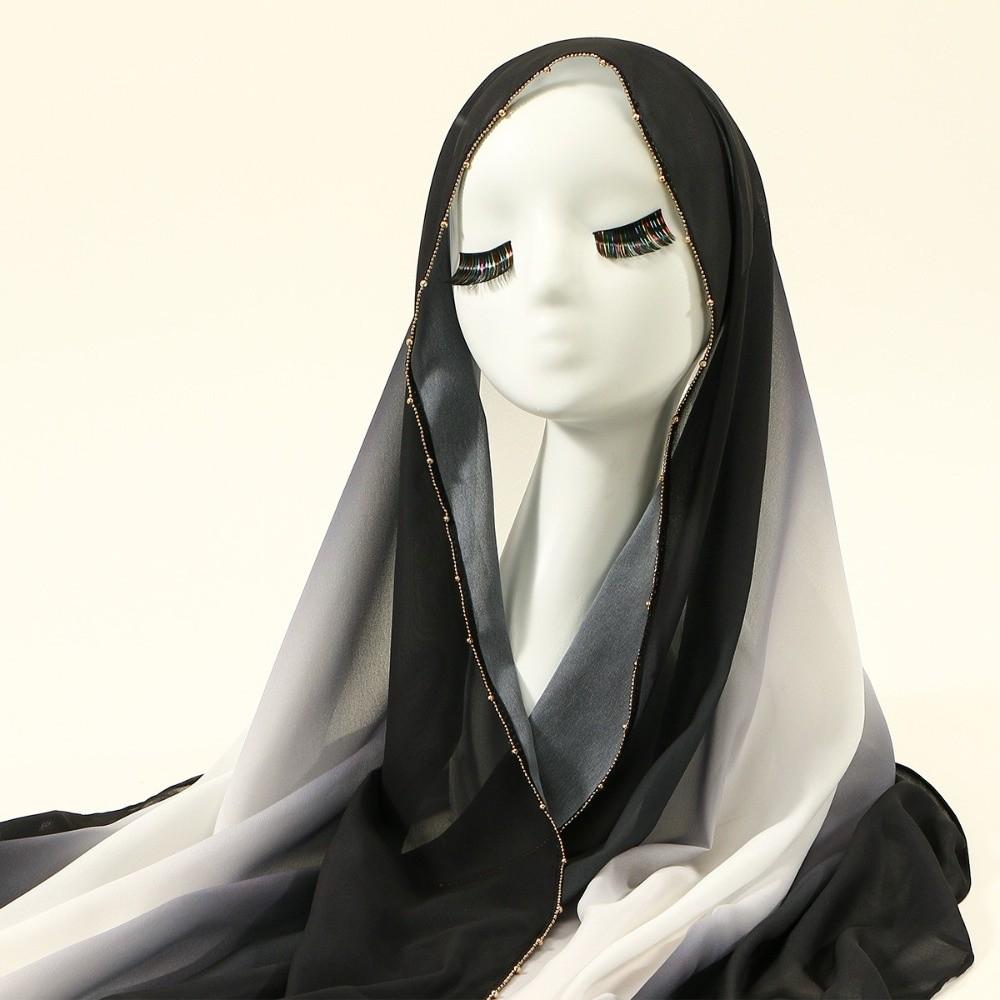 Gold Bead Ethnic Style Scarf Beads Chain Islamic Turban Fashion Headscarf Wedding