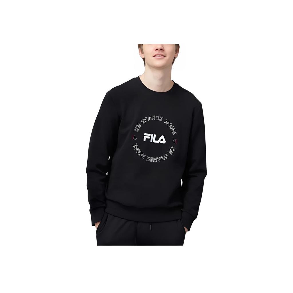 FILA Original Knitted Trendy Pullover Big Logo Sports Fashion Breathable Long Sleeve Sweatshirt Men sweatshirt F11M938202F-NV