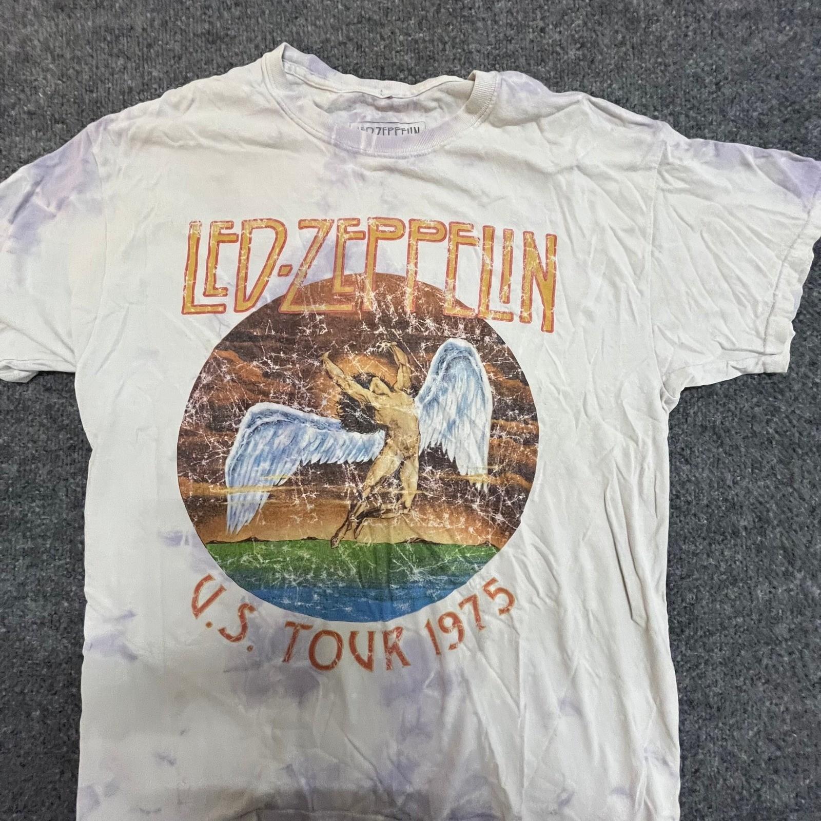 Led Zeppelin T-Shirt Mens Size M/L White Purple Tie Dye U.S. Tour 1975 Tee XXXXL