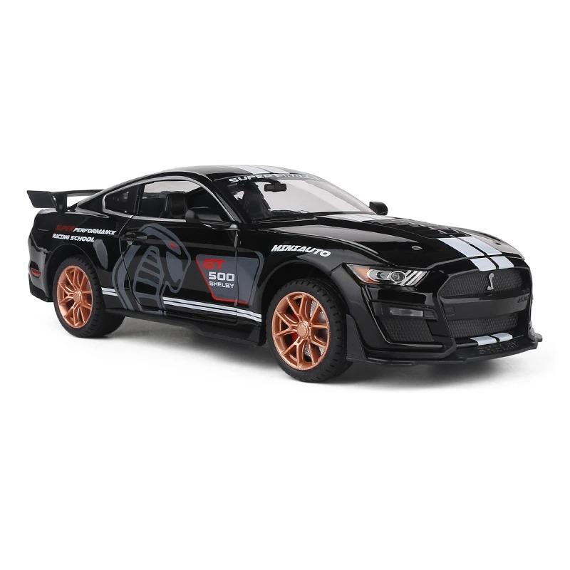 

1/24 FORD MUSTANG SHELBY GT500 литые модели автомобилей и игрушечные транспортные средства игрушечные машинки детские игрушки для детей рождественские подарки игрушка для мальчика чёрный