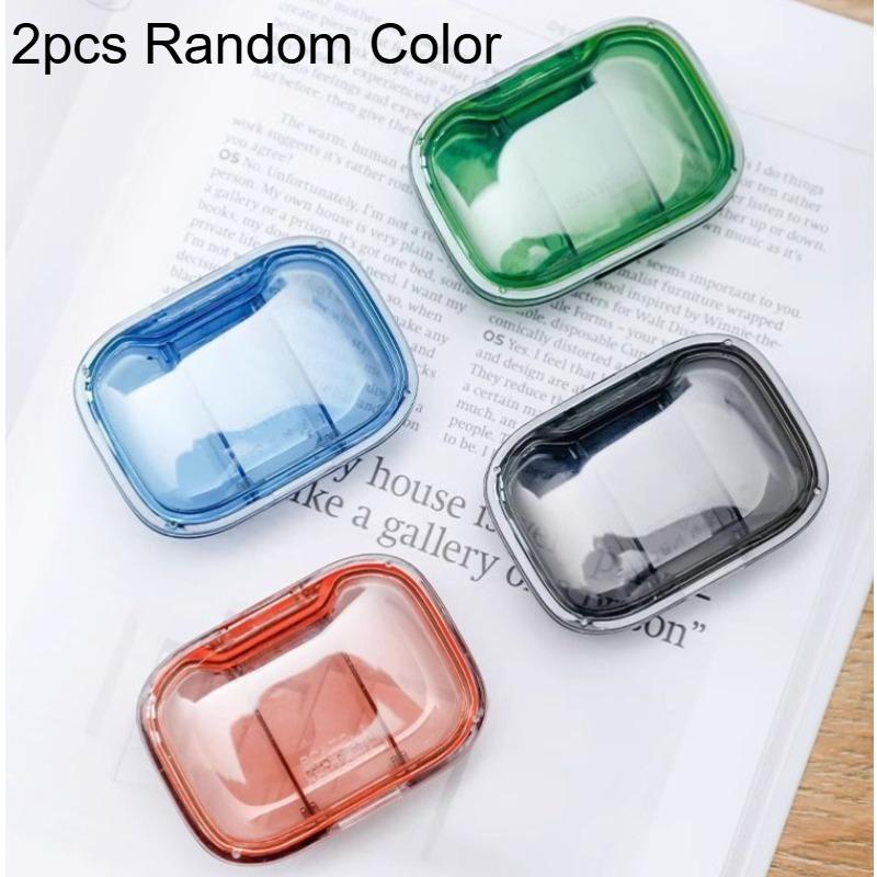 

2pcs Portable Mini Pill Organizer with Transparent Compartments & Daily Medication Dispenser - Durable Travel-Friendly Pill Case
