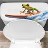 Fun Surfing Frog Toilet Stickers, Creative Bathroom Decorative Stickers