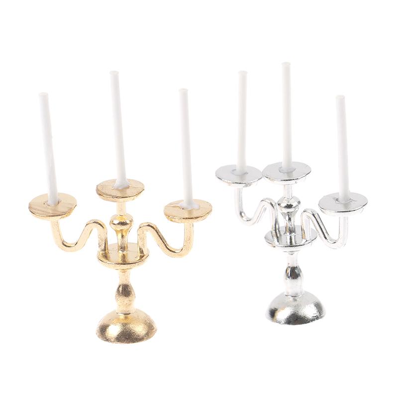 1:12 Domek dla lalek Miniaturowe Retro Świeczniki Lampa Świecowa Model Dekoracja Akcesoria