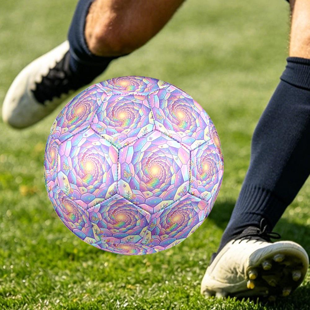 1pc Rainbow Tunnel Themed Soccer Ball, Size 5, Lightweight PVC Material, Outdoor Training Soccer Ball Gift. q62241