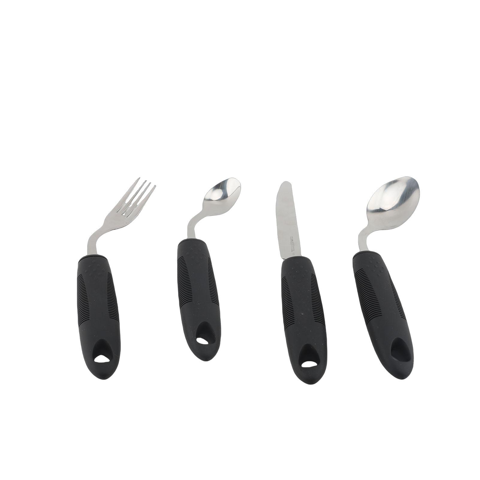 

Adaptive Utensils Set sy Grip Stk Cutting Utensil Spoons Fork with Anti Slip Handles for Kitchen