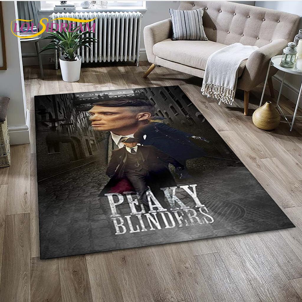 P-Peaky Blinders Tommy Shelby Area Rug,Carpet Rug for Home Living Room Children's Bedroom Sofa Doormat Decor,Non-slip Floor Mat