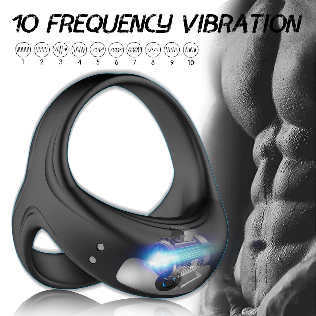 Men's Triangle Horseshoe Ring USB Charging Vibration Massage Horseshoe Ring Male Trainer Sex Toys