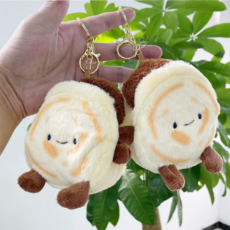 Plush Adorable Short Meat Bun Keyring Creative Doll Soft Toy For Unique Bag Hangers