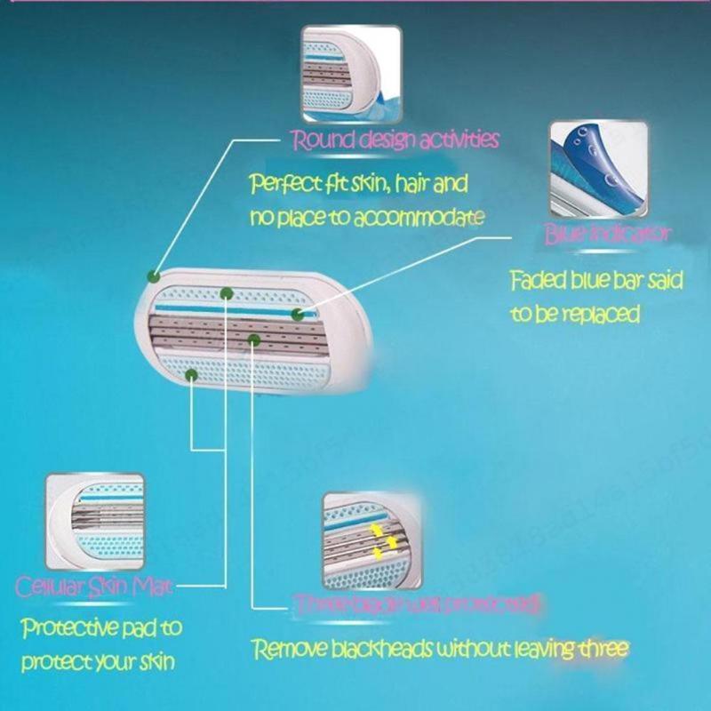 20 PCS Lady Razor Machine Care Body Portable Fashion Replaceable Three Layer Cosmetic Safety Razors Razor Blade