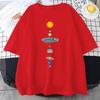 Cosmic Solar System Planets Print Short Sleeve Men Street Casual Tee Clothing Loose Breathable T Shirt Male Summer Tops