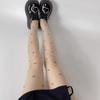 Women Sexy Ultra-Thin Sheer Silky Tights Japanese Sweet Bowknot Polka Dot Heart Printed See Through Pantyhose Stockings