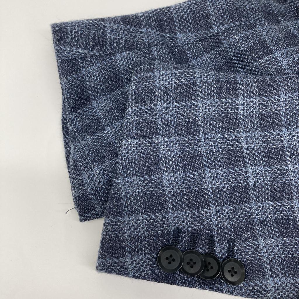 TOMORROWLAND PILGRIM [Excellent Condition] 61-07-21-07103 Wool Silk Linen Basket Cloth Single Breasted Tailored Jacket Jacket 46 NavyUsed