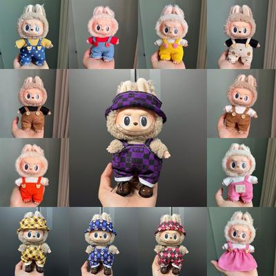 Niedliche Mini-Plüschpuppenkleidung für 17 cm Labubu Viele Arten von Overalls Kleidung Zubehör