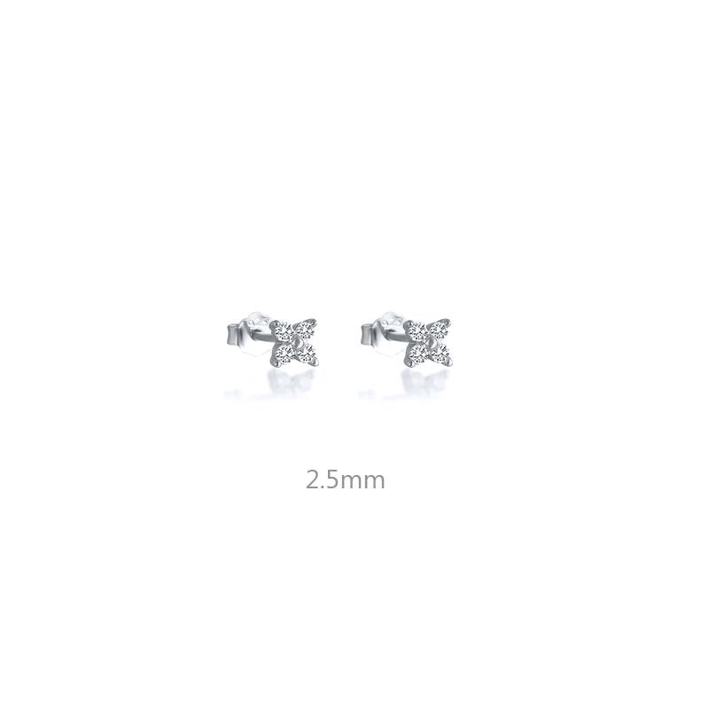 Aide 925 Silver 2.5/3/4mm Mini Sparkling CZ Zircon Flower Stud Earrings For Women Simple Flower Versatile Piercing Stud