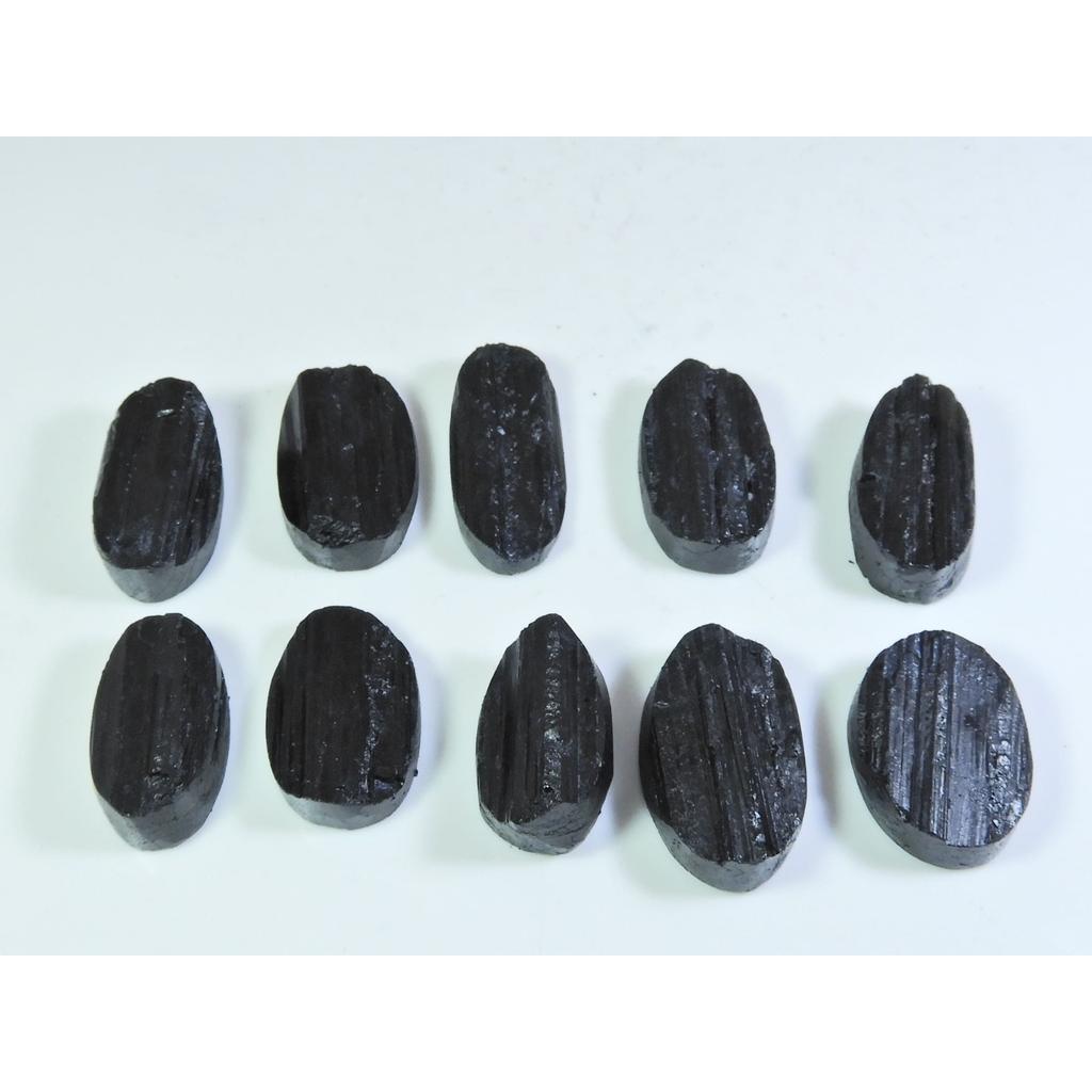 321Cts.Natural Black Tourmaline Oval Shape Cabochon Loose Gemstone 10Pcs Lot C-334