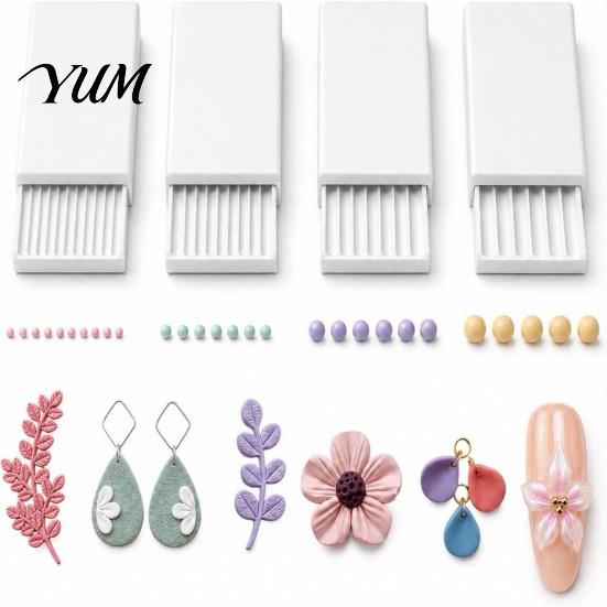 Multi Groove Clay Bead Maker 4Pcs Gel Ball Roller Tool, 2mm 3mm 4mm 5mm Roller, Precision Making Machine Shaping Molds for DIY Earring, Flower Jewelry