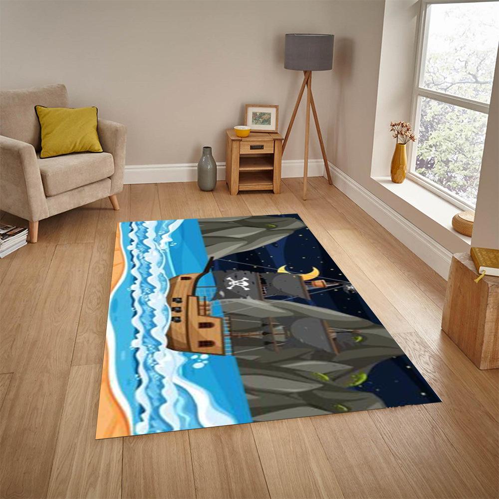 Japońskie Anime Scena Nocna Dywany Mata Podłogowa do Zabawy dla Dzieci Super Nadruk Dywany Nowoczesny Wystrój Salonu Domowego Zmywalny Dywan Podłogowy