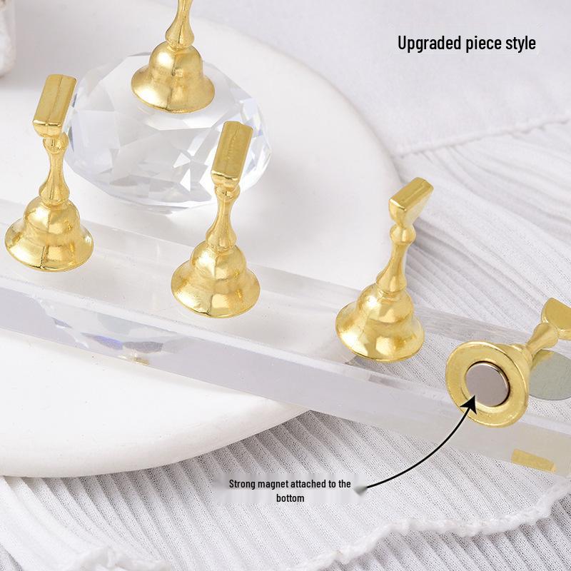 Magnetic Base Nail Practice Stand with Gemstone Tips for Beginners
