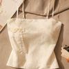Women's Retro Chinese Jacquard Satin Camisole Vest with Frog Buttons - Slim Fit for Summer 2026