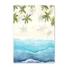 Ocean Beach Palme Surfbrett Möwe Leinwandmalerei - Reiseplakate und Drucke für Wohnzimmerdekor