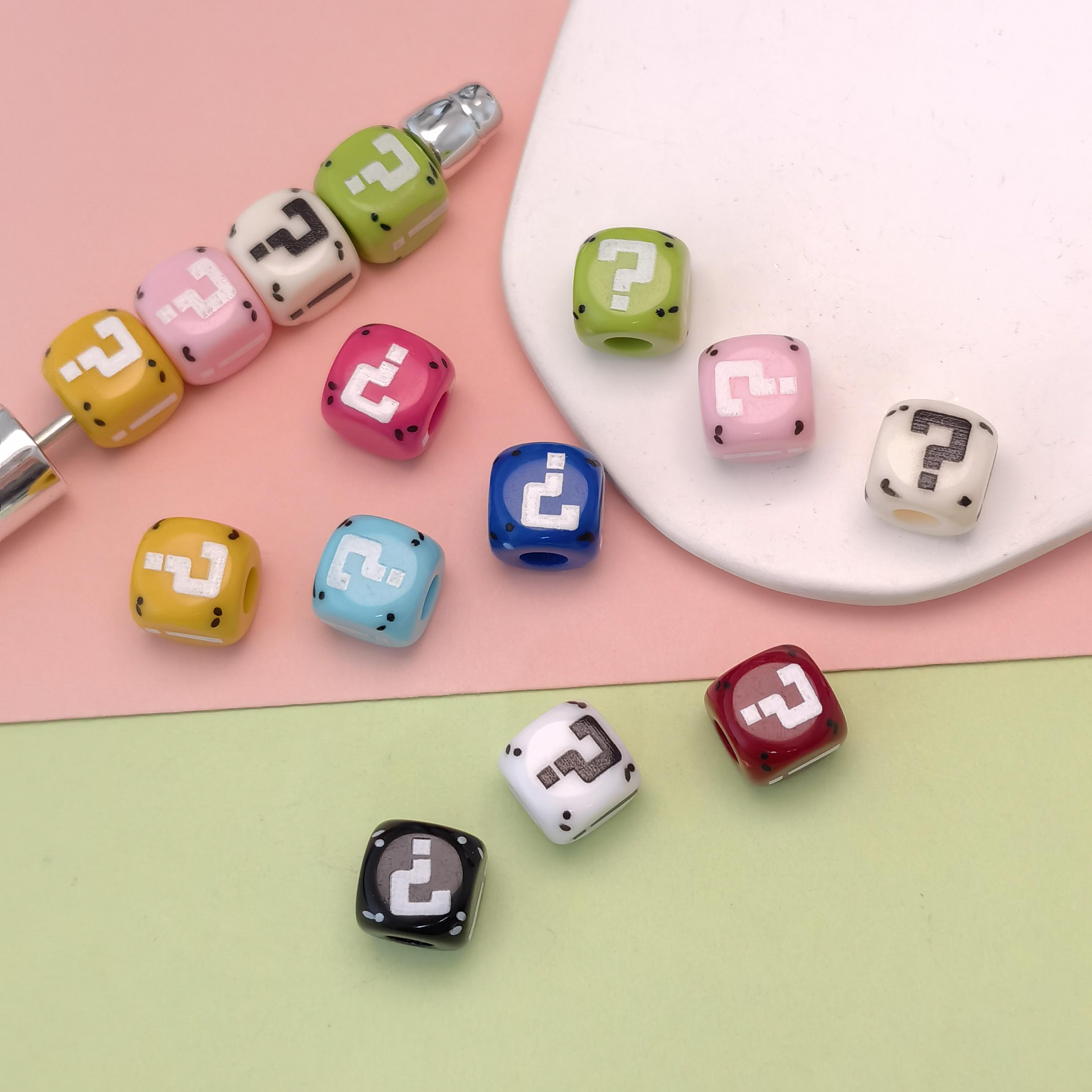 New Fashion 100Pcs/Bag Acrylic Plastic Mixed Square Beads Loose Spacer Charms for Bracelet Necklace Keychain Jewelry Making DIY Acrylic&5mm-100pcs/bag